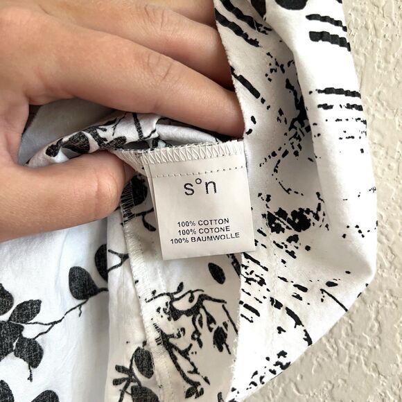 Serie Numérica Cotton Textured Printed V-Neck Tank Top Raw Hem Made In Italy - Picture 10 of 11